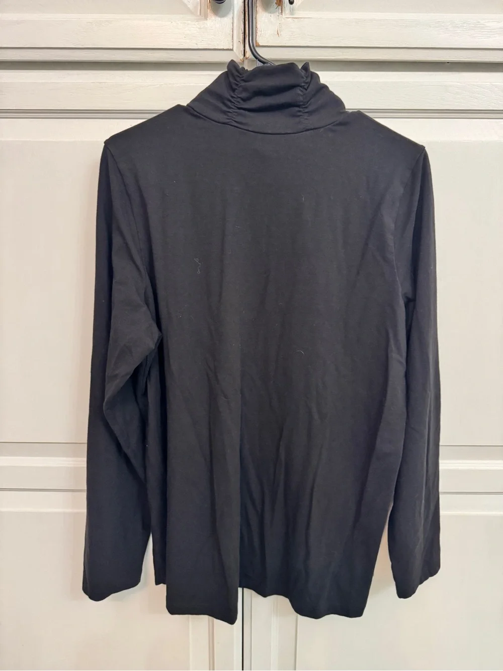 Susan Graver Black Cotton Turtleneck Top Classic casual. Size XL